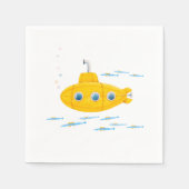 Serviette En Papier Anniversaire de enfant sous-marin jaune (Devant)