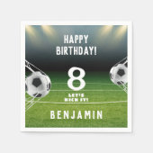 Serviette En Papier Anniversaire de enfant sportif de football de ball (Devant)