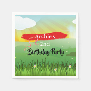 Serviette En Papier Anniversaire de enfant Sun Fun Rustic Festival