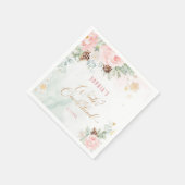Serviette En Papier Anniversaire de fille de l'hiver rose vif (Coin)