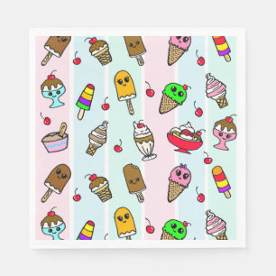 Serviette En Papier Anniversaire de fille sur le thème de la glace car