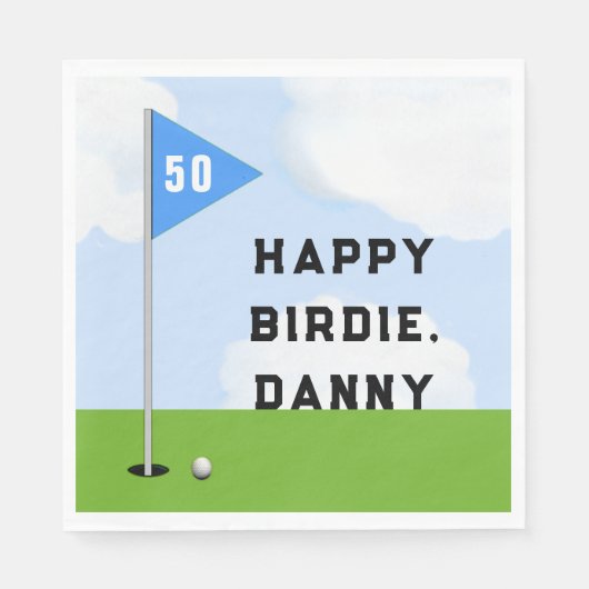 Serviette En Papier Anniversaire de golf (Devant)