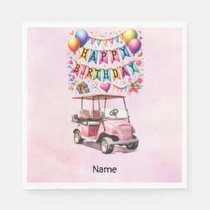 Serviette En Papier Anniversaire de golf avec voiturette de golf pour 
