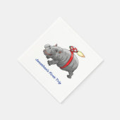 Serviette En Papier Anniversaire de Hippo Fusée (Coin)