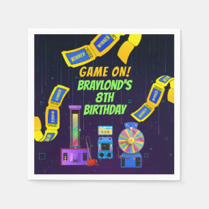 Serviette En Papier Anniversaire de jeu et d'arcade