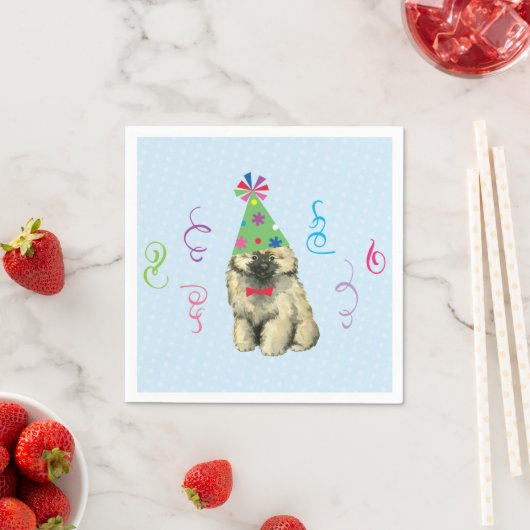 Serviette En Papier Anniversaire de Keeshond Napkins (En situation)