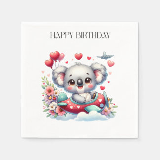 Serviette En Papier Anniversaire de Koala Pilote