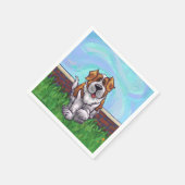 Serviette En Papier Anniversaire de la Cute Saint Bernard (Coin)