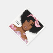 Serviette En Papier Anniversaire de la Dame afro-américaine (Coin)
