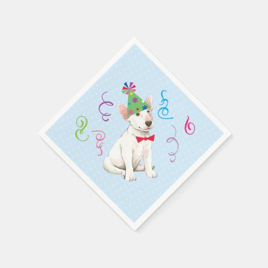 Serviette En Papier Anniversaire de la fête Bull Terrier (Coin)
