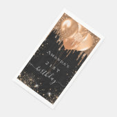 Serviette En Papier Anniversaire de la fête de l'or noir parties scint (Coin)