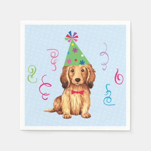 Serviette En Papier Anniversaire de la fête LonghEI Dachshund (Devant)