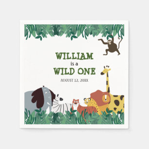 Serviette En Papier Anniversaire de la Fête Safari de la Jungle de Wil