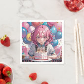 Serviette En Papier Anniversaire de la fille Anime (En situation)