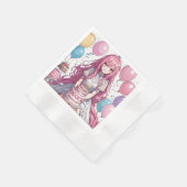Serviette En Papier Anniversaire de la fille Anime (Coin)