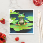Serviette En Papier Anniversaire de la grenouille adorable (En situation)
