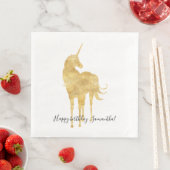 Serviette En Papier Anniversaire de la licorne d'or (En situation)