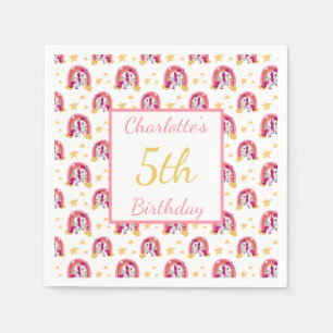 Serviette En Papier Anniversaire de la licorne enchantée