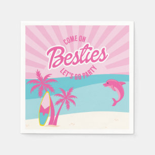 Serviette En Papier Anniversaire de la meilleure amie plage de Malibu 