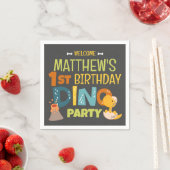 Serviette En Papier Anniversaire de la mignonne Dino Dinosaur (En situation)