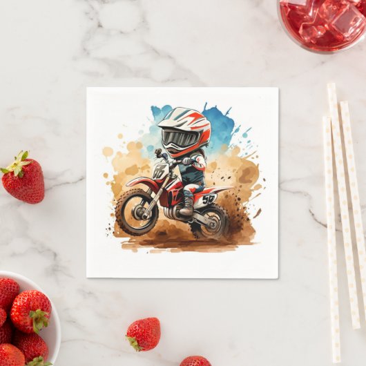 Serviette En Papier Anniversaire de la moto Boho simple (En situation)