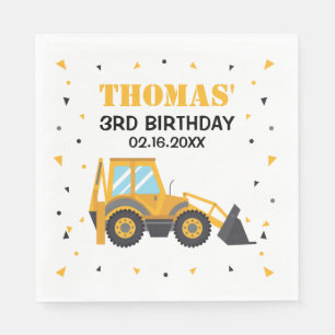 Serviette En Papier Anniversaire de la pelle de construction