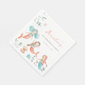 Serviette En Papier Anniversaire de la petite sirène (Coin)