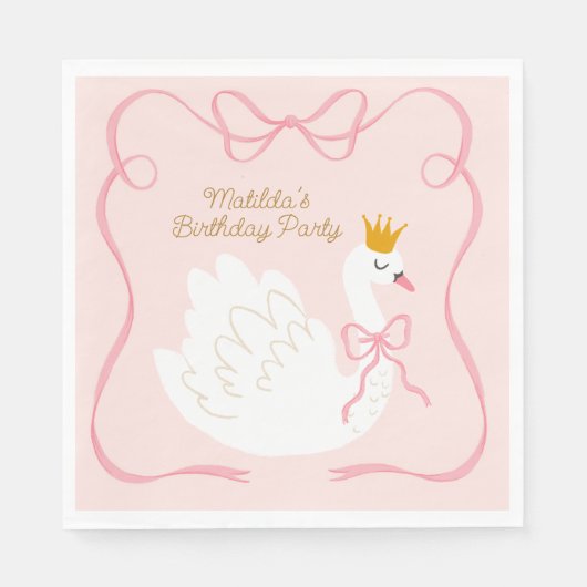 Serviette En Papier Anniversaire de la princesse de Swan (Devant)