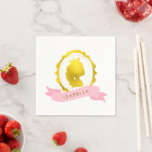 Serviette En Papier Anniversaire de la princesse rose Cameo (En situation)