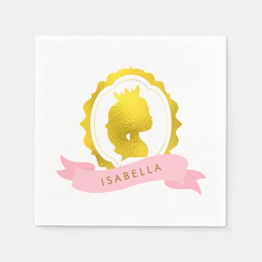 Serviette En Papier Anniversaire de la princesse rose Cameo (Devant)