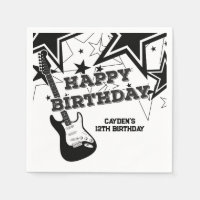 Anniversaire de la Rock Star Guitare Noir Blanc Ét