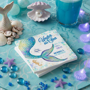 Serviette En Papier Anniversaire de la Sirène sous la Mer