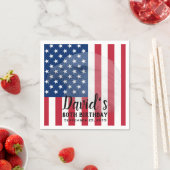 Serviette En Papier Anniversaire de l'aigle à tête blanche et drapeau (En situation)