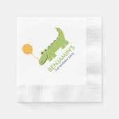 Serviette En Papier Anniversaire de l'Alligator mignon (Devant)