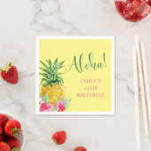 Serviette En Papier Anniversaire de l'Aloha Tropical Pineappical Hawai (En situation)