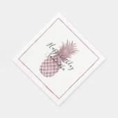 Serviette En Papier Anniversaire de l'ananas rose (Coin)