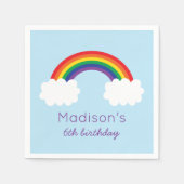 Serviette En Papier Anniversaire de l'arc-en-ciel mignon (Devant)
