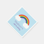 Serviette En Papier Anniversaire de l'arc-en-ciel mignon (Coin)