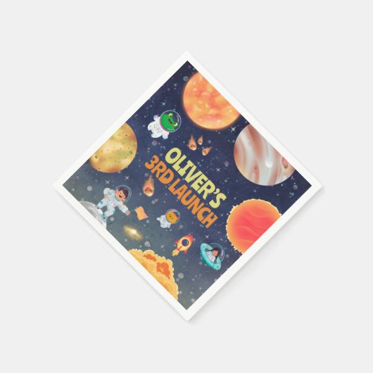Serviette En Papier Anniversaire de l'espace (Coin)