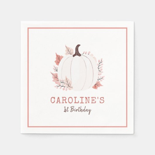 Serviette En Papier Anniversaire de Little Citrouille Fall (Devant)