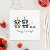 Serviette En Papier Anniversaire de Little Pandas (En situation)