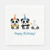Serviette En Papier Anniversaire de Little Pandas (Devant)