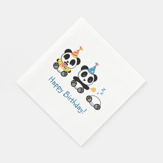 Serviette En Papier Anniversaire de Little Pandas (Coin)