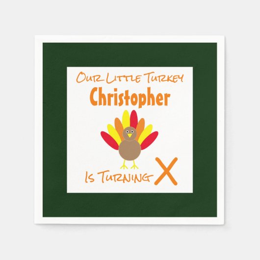 Serviette En Papier Anniversaire de Little Turkey (Devant)