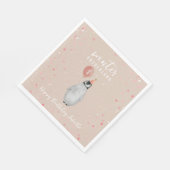 Serviette En Papier Anniversaire de l'Onederland Pink Balloon Penguin (Coin)