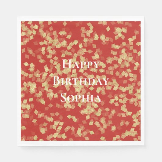 Serviette En Papier Anniversaire de l'or rouge (Devant)