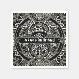 Serviette En Papier Anniversaire de magie de Steampunk