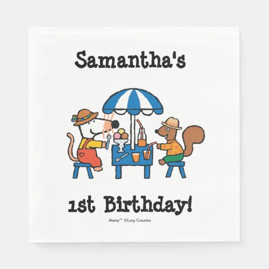 Serviette En Papier Anniversaire de Maisy et Cyril (Devant)
