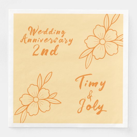 Serviette En Papier anniversaire de mariage (Devant)