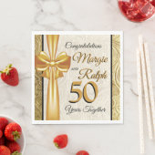 Serviette En Papier Anniversaire de mariage doré (En situation)